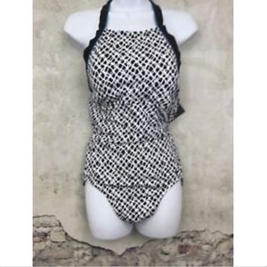 Nike Women Swimsuit one Piece White Black Blue XL